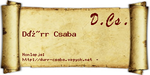 Dürr Csaba névjegykártya