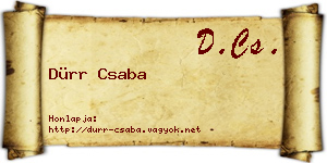 Dürr Csaba névjegykártya