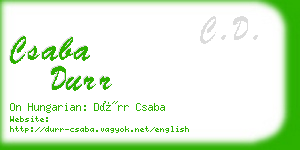 csaba durr business card